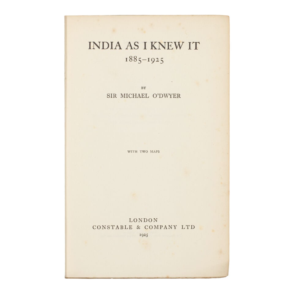 Sir Michael O'Dwyer, India as I Knew It, 1885-1925 Constable & Co., London, 1925(2) - 2