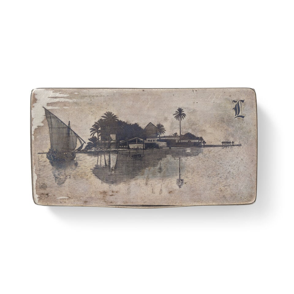 A niello silver snuff box signed by Abbas Umara Iraq, first half of the 20th Century - 3