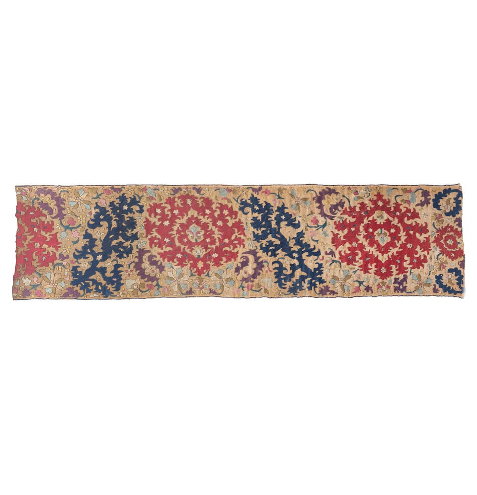 A silk-embroidered linen panel Algeria, 18th Century (1 of 1)