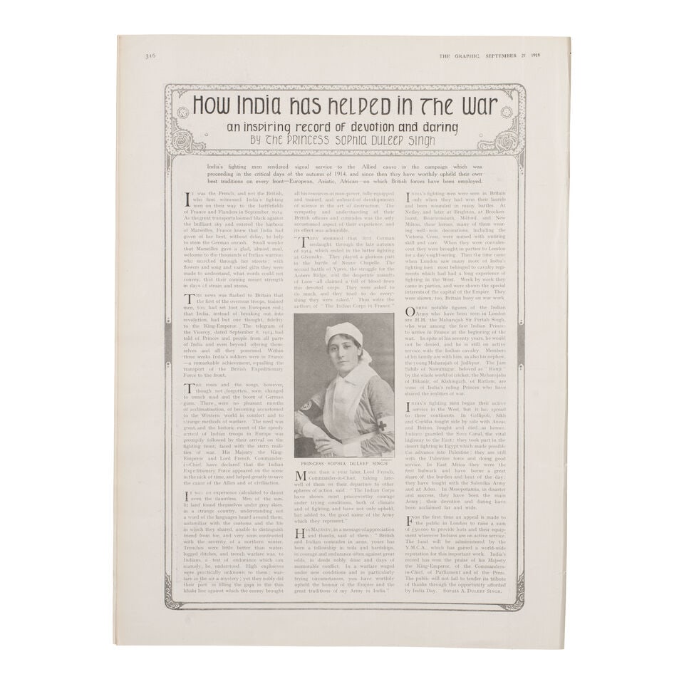 An edition of The Graphic magazine, with an article on the contribution of Indian troops to the ... (1 of 2)