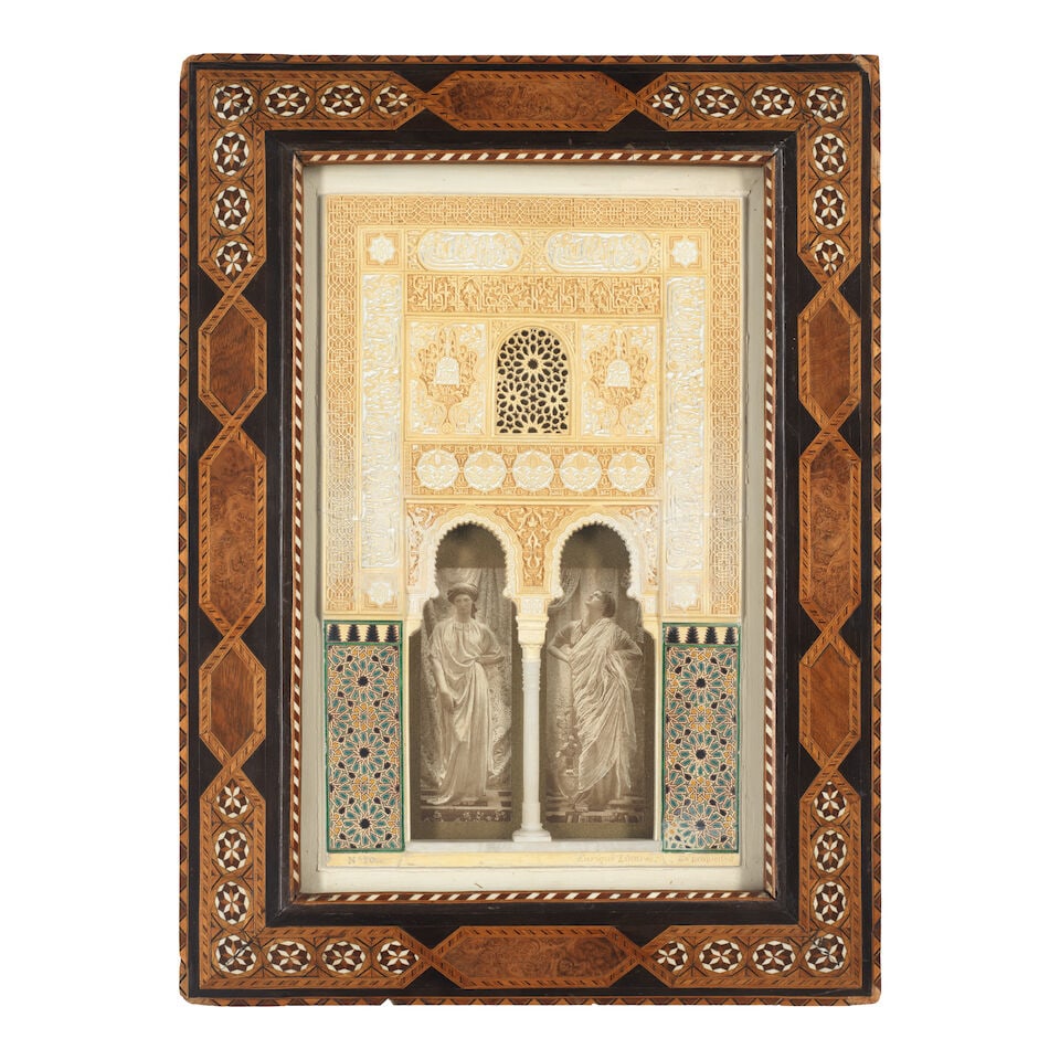 A painted gesso Alhambra plaque by Enrique Linares Granada, late 19th/ early 20th Century (1 of 2)