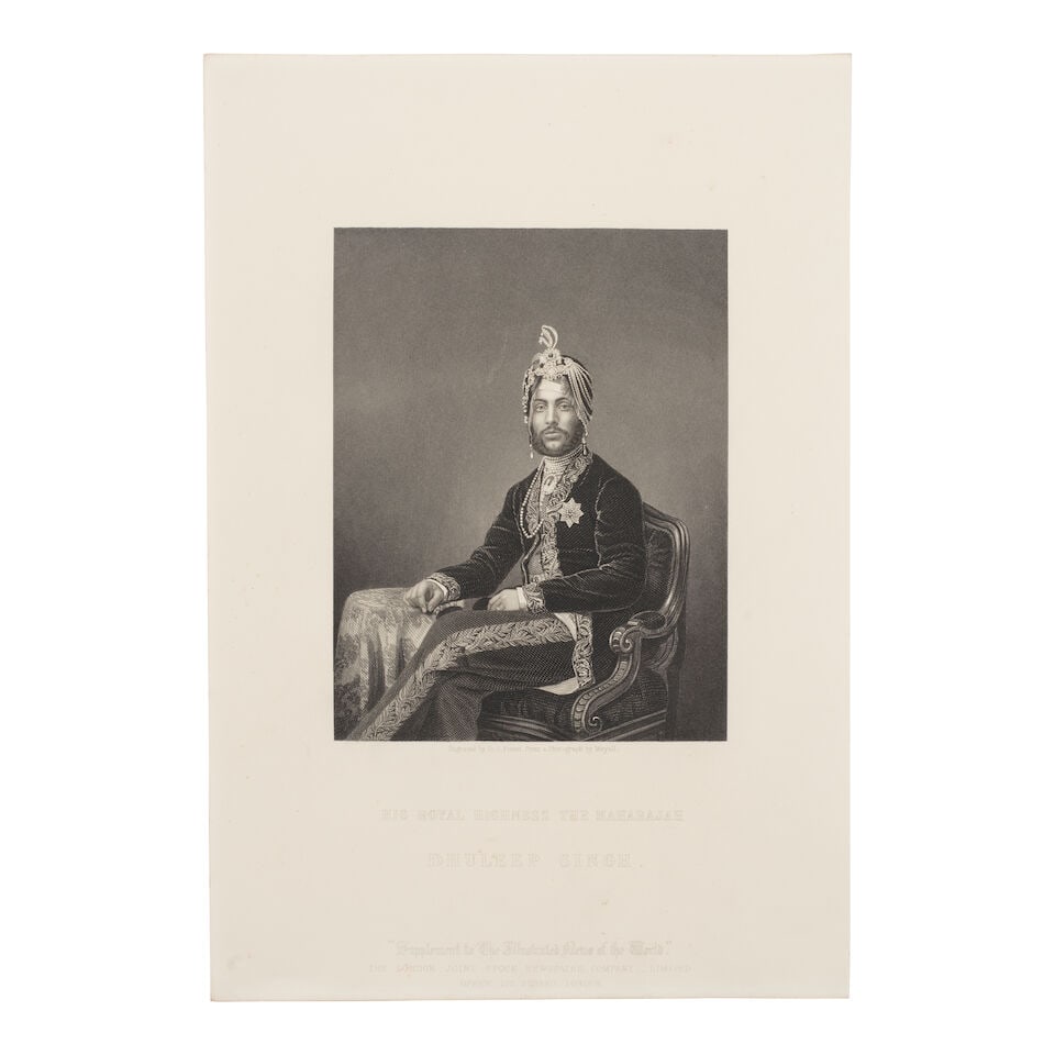 Three prints: His Royal Highness the Maharajah Duleep Singh, after the photograph by Mayall Engr... (1 of 3)