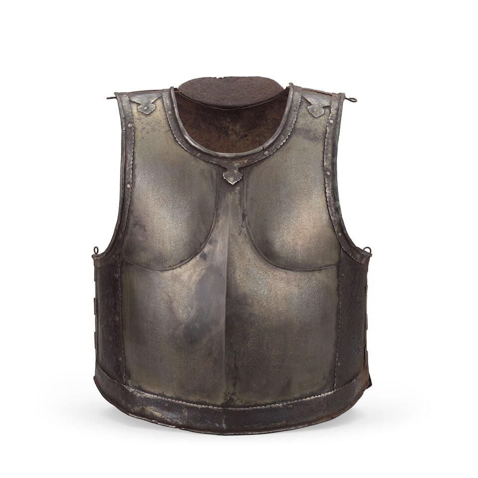 A watered steel cuirass from the armoury of Mir Nizam 'Ali Khan Bahadur (1734-1803) Hyderabad, d... (1 of 6)