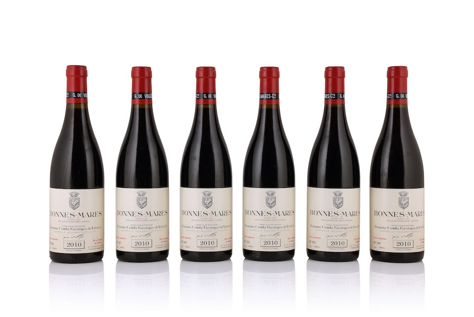 Domaine Comte Georges de Vogüé, Bonnes-Mares, 2010 (6 x 750ml): Domaine Comte Georges de Vogüé, Bonnes-Mares, 2010 (6 x 750ml) Region: Côte de Nuits This lot is subject to the following lot symbols: Δ Δ VAT at the prevailing rate on