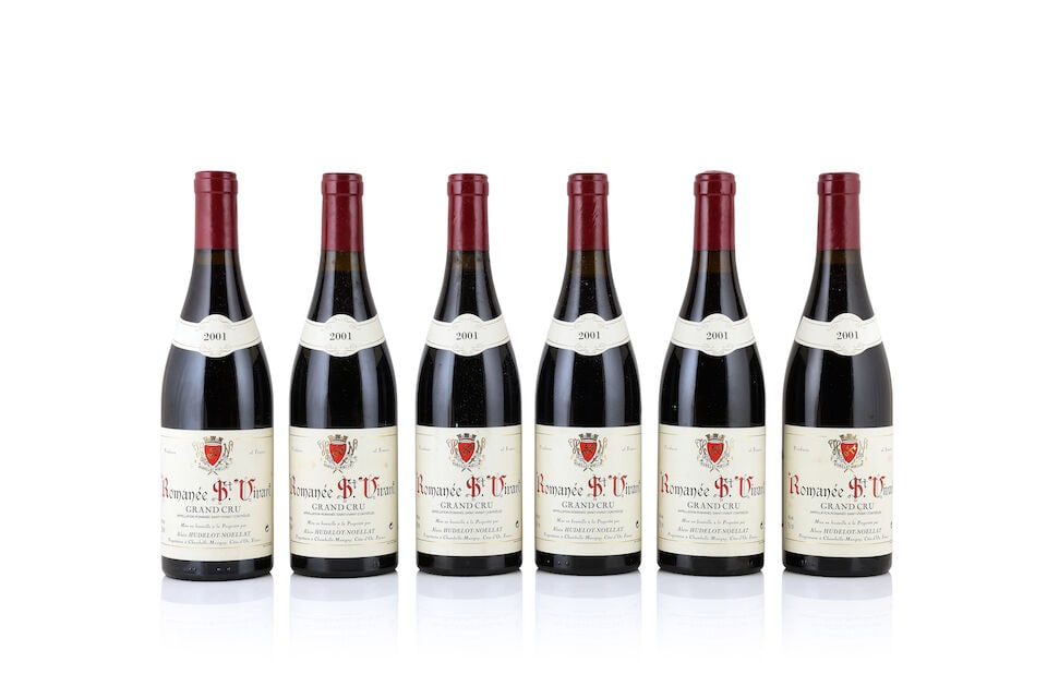 Domaine Hudelot-Noëllat, Romanée-St-Vivant, 2001 (6 x 750ml): Domaine Hudelot-Noëllat, Romanée-St-Vivant, 2001 (6 x 750ml) Region: Côte de Nuits Capsule: 2 lightly creased Label: lightly bin-soiled labels with 2 lightly stained This lot is