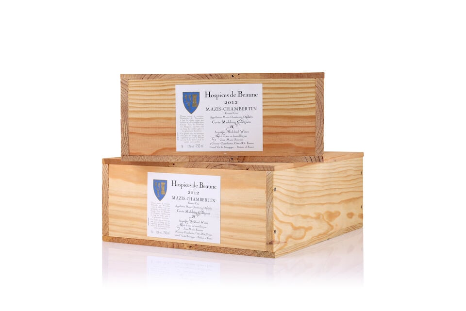 Jean-Marie Fourrier, Hospices de Beaune, Mazis-Chambertin Cuvée Madeleine Collignon, 2012 (...: Jean-Marie Fourrier, Hospices de Beaune, Mazis-Chambertin Cuvée Madeleine Collignon, 2012 (6 x 750ml) Region: Côte de Nuits Packaging: 2 x original wooden cases This lot is subject to the fo