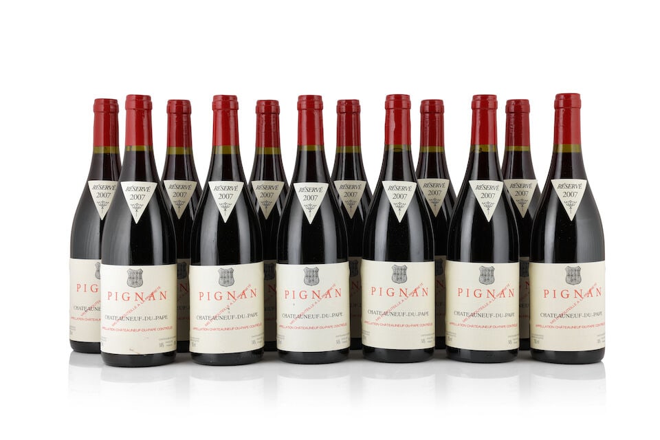 Château Rayas Pignan, Châteauneuf-du-Pape, 2007 (12 x 750ml): Château Rayas Pignan, Châteauneuf-du-Pape, 2007 (12 x 750ml) Region: Rhône Valley Label: creased labels, 2 nicked Packaging: 2 x 'original cartons', original box with shipping sticker