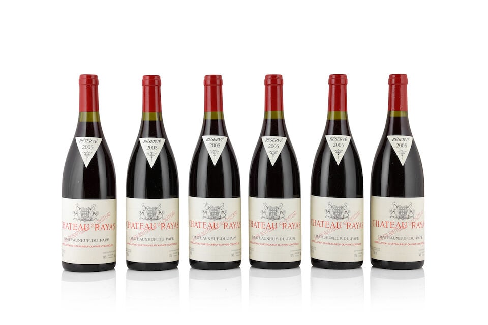 Château Rayas, Châteauneuf-du-Pape, 2005 (6 x 750ml): Château Rayas, Châteauneuf-du-Pape, 2005 (6 x 750ml) Region: Rhône Valley Fill Level: 4 x 1, 2 x 1.5cms Label: slightly creased Packaging: 'original carton', original box with shipping