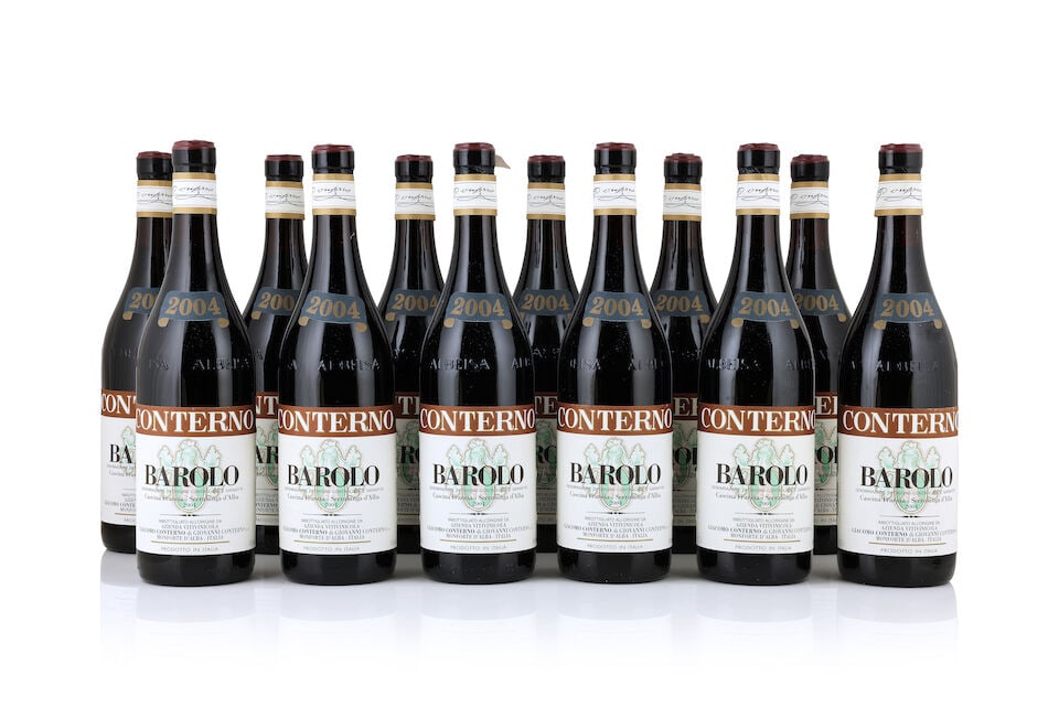 Giacomo Conterno, Barolo Cascina Francia , 2004 (12 x 750ml): Giacomo Conterno, Barolo Cascina Francia , 2004 (12 x 750ml) Region: Piedmont Packaging: 2 x original cartons This lot is subject to the following lot symbols: Δ Δ VAT at the prevailing rate