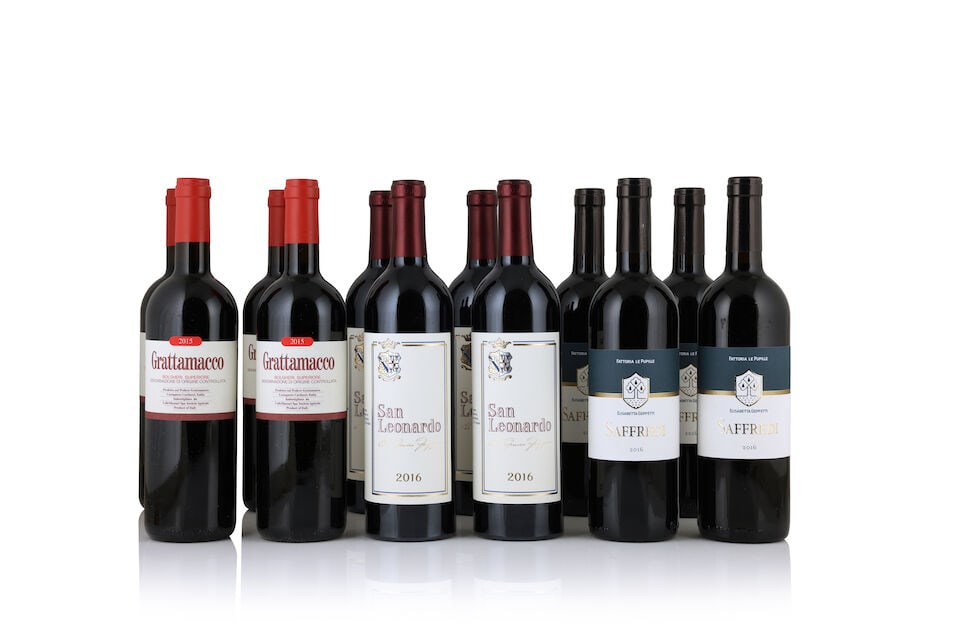 Grattamacco, Bolgheri Superiore, 2015 (6 x 750ml) Fattoria Le Pupille, Saffredi, 2016 (6 x 750m...: Grattamacco, Bolgheri Superiore, 2015 (6 x 750ml) Region: Tuscany Packaging: original wooden case Fattoria Le Pupille, Saffredi, 2016 (6 x 750ml) Region: Tuscany Packaging: original wooden case San Le