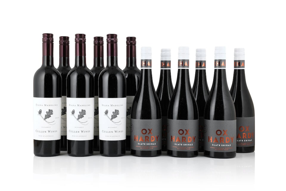 Cullen, Diana Madeline, 2019 (12 x 750ml) Ox Hardy, Slate Shiraz, 2019 (12 x 750ml): Cullen, Diana Madeline, 2019 (12 x 750ml) Region: Australia Packaging: 2 x original cartons (damp-affected) Ox Hardy, Slate Shiraz, 2019 (12 x 750ml) Region: Australia Packaging: 2 x original cartons