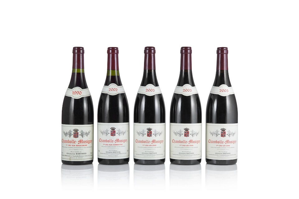 Ghislaine Barthod, Chambolle-Musigny 1er Cru Aux Beaux-Bruns, 1990 (1 x 750ml) Ghislaine Bartho...: Ghislaine Barthod, Chambolle-Musigny 1er Cru Aux Beaux-Bruns, 1990 (1 x 750ml) Region: Côte de Nuits Label: lightly stained Ghislaine Barthod, Chambolle-Musigny 1er Cru Aux Combottes, 2002 (1 x