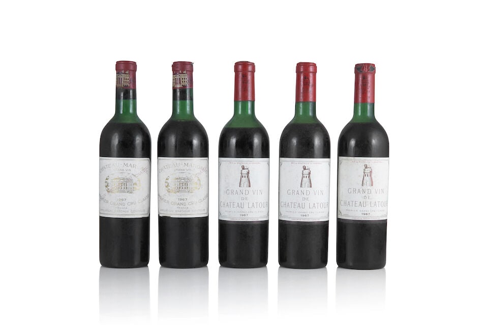 Château Margaux, 1967 (2 x 750ml) Château Latour, 1967 (3 x 750ml) (1 of 1)