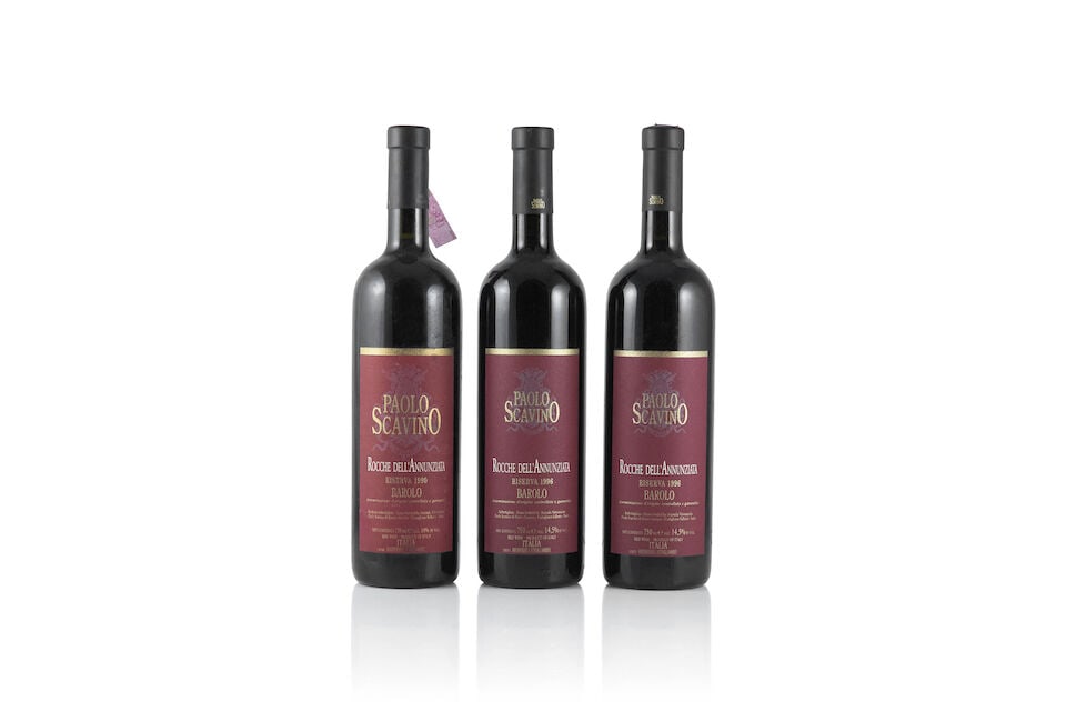 Paolo Scavino, Barolo Rocche dell' Annunziata Riserva, 1990 (1 x 750ml) Paolo Scavino, Barolo R...: Paolo Scavino, Barolo Rocche dell' Annunziata Riserva, 1990 (1 x 750ml) Region: Piedmont Label: bin-soiled & worn Paolo Scavino, Barolo Rocche dell' Annunziata Riserva, 1996 (2 x 750ml) Region: