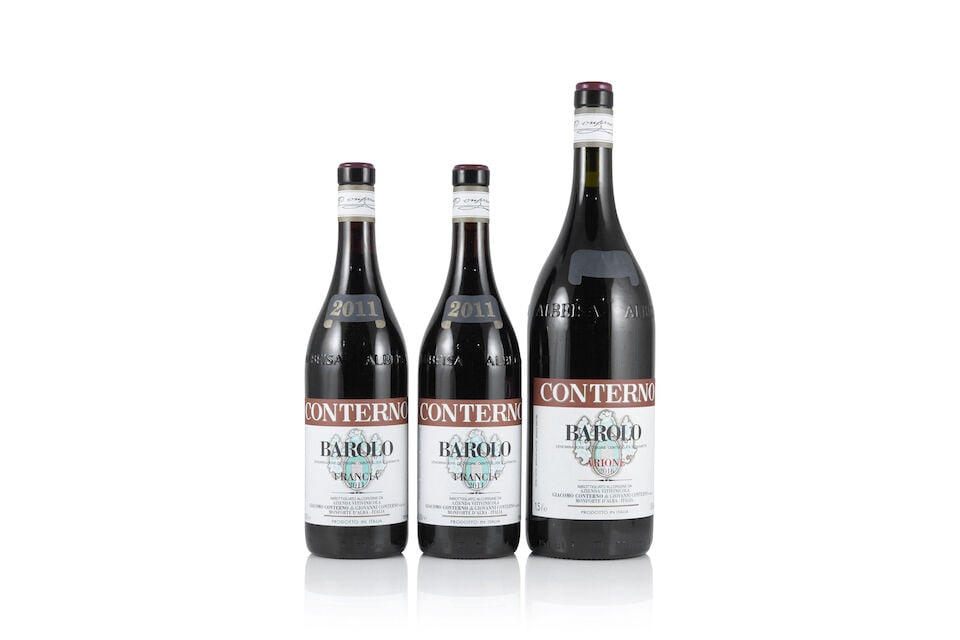 Giacomo Conterno, Barolo Francia, 2011 (2 x 750ml) Giacomo Conterno, Barolo Arione, 2016 (1 x 1...: Giacomo Conterno, Barolo Francia, 2011 (2 x 750ml) Region: Piedmont Giacomo Conterno, Barolo Arione, 2016 (1 x 1500ml) Region: Piedmont Lot to be sold without reserve. For further information on this