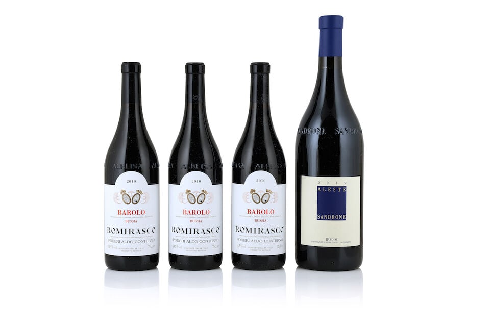 Aldo Conterno, Barolo Bussia, 2010 (3 x 750ml) Luciano Sandrone, Barolo Aleste, 2015 (1 x 1500ml): Aldo Conterno, Barolo Bussia, 2010 (3 x 750ml) Region: Piedmont Luciano Sandrone, Barolo Aleste, 2015 (1 x 1500ml) Region: Piedmont Lot to be sold without reserve. For further information on this lot