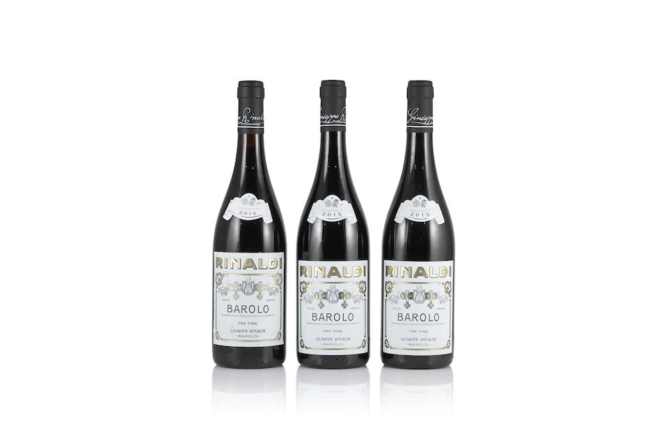 Giuesppe Rinaldi, Barolo Tre Tine, 2010 (1 x 750ml) Giuseppe Rinaldi, Barolo Tre Tine, 2015 (2 x...: Giuesppe Rinaldi, Barolo Tre Tine, 2010 (1 x 750ml) Region: Piedmont Label: nicked label Giuseppe Rinaldi, Barolo Tre Tine, 2015 (2 x 750ml) Region: Piedmont Lot to be sold without reserve. For