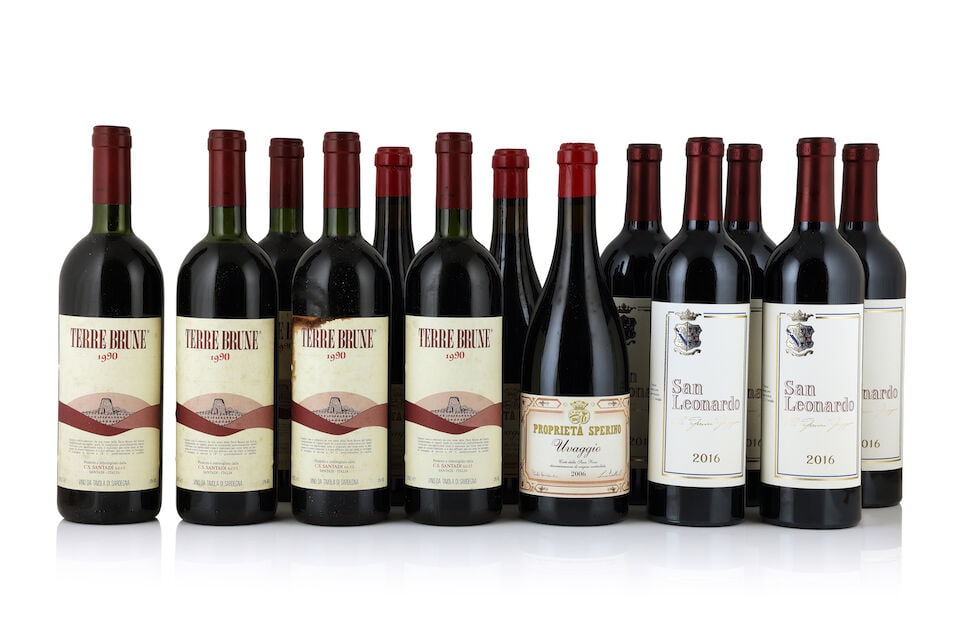 Mastroberardino, Taurasi Riserva, 1981 (1 x 750ml) Santadi, Terre Brune, 1990 (5 x 750ml) Vale... - 2