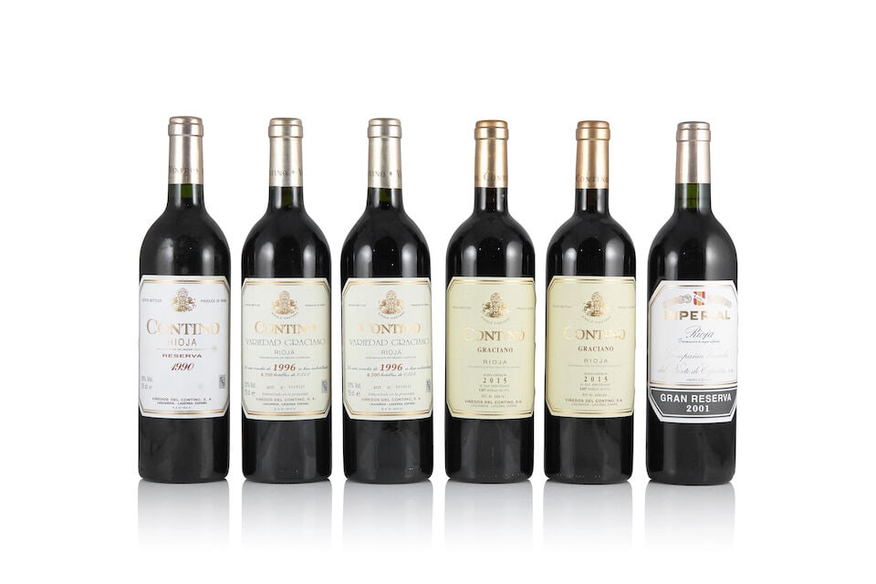 CVNE Contino, Rioja Reserva, 1990 (1 x 750ml) CVNE Contino, Rioja Graciano, 1996 (2 x 750ml) C...: CVNE Contino, Rioja Reserva, 1990 (1 x 750ml) Region: Spain Label: lightly stained CVNE Contino, Rioja Graciano, 1996 (2 x 750ml) Region: Spain Label: 1 marked CVNE Contino, Imperial Gran Reserva,