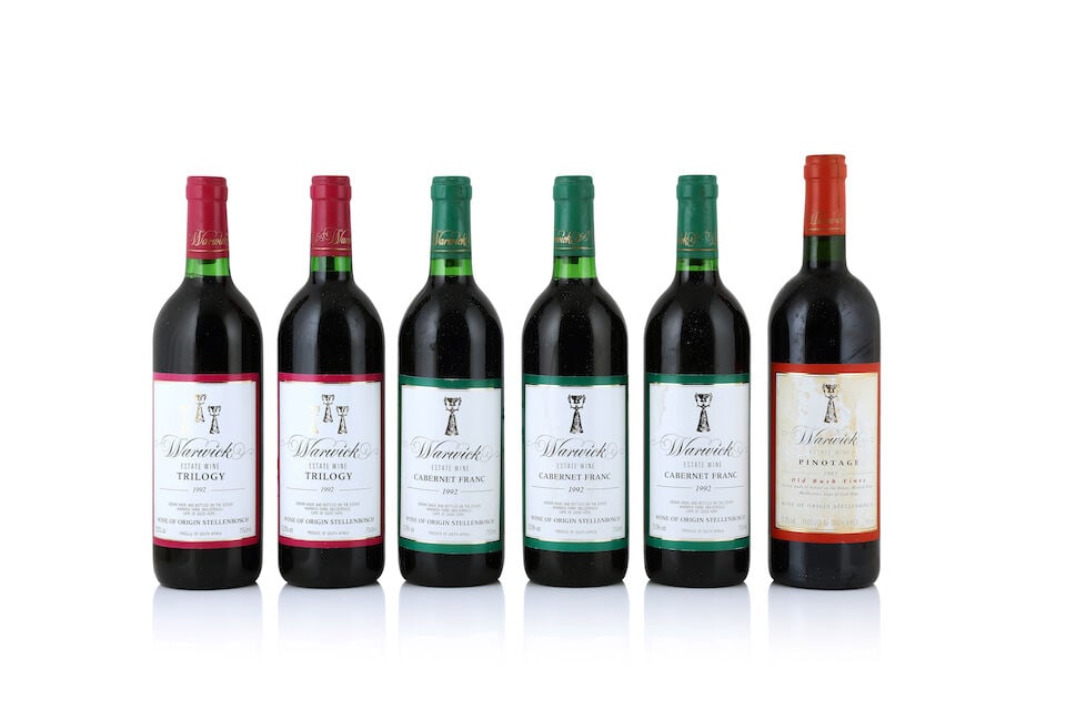 Warwick Estate, Cabernet Franc, 1992 (3 x 750ml) Warwick Estate, Trilogy, 1992 (2 x 750ml) Meerl... (1 of 4)