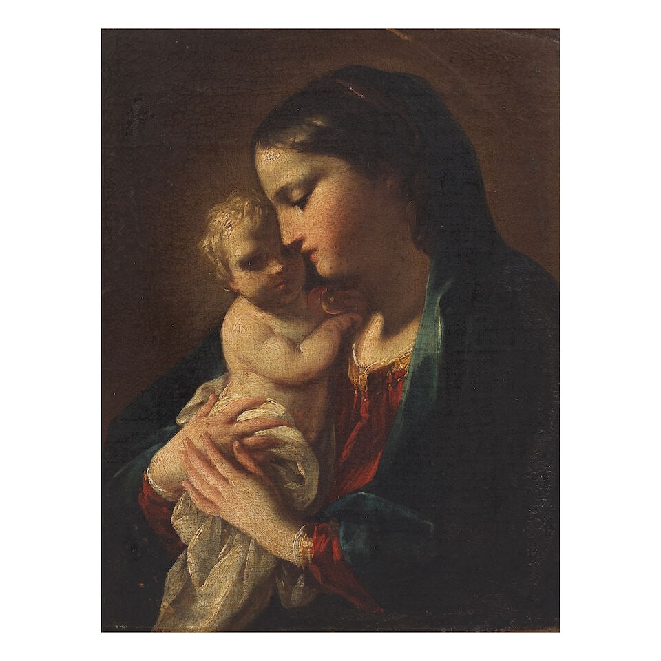 Circle of Giuseppe Maria Crespi (Bologna 1665-1747) The Madonna and Child framed: 45 x 37.7cm (1 of 3)