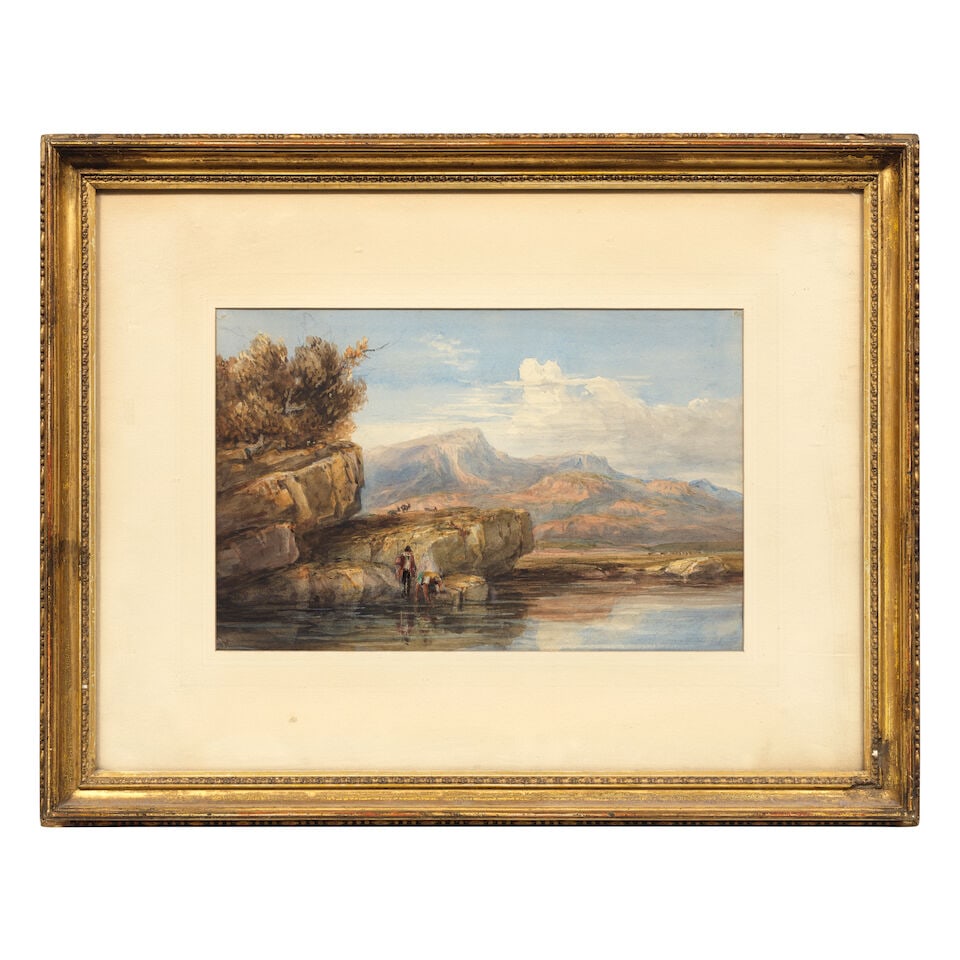 David Cox Snr. O.W.S. (Birmingham 1783-1859) View near Beddgelert framed: 48.2 x 38cm - 3