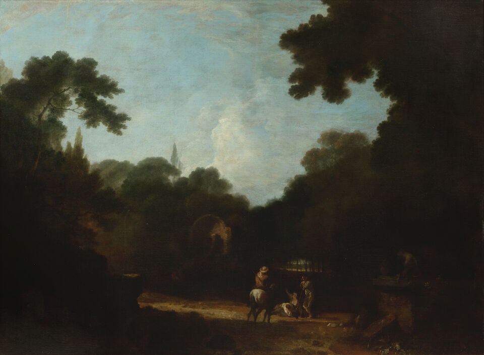After Richard Wilson, RA, 18th Century Figures resting by ruins in a clearing framed: 136 x 173cm (1 of 3)