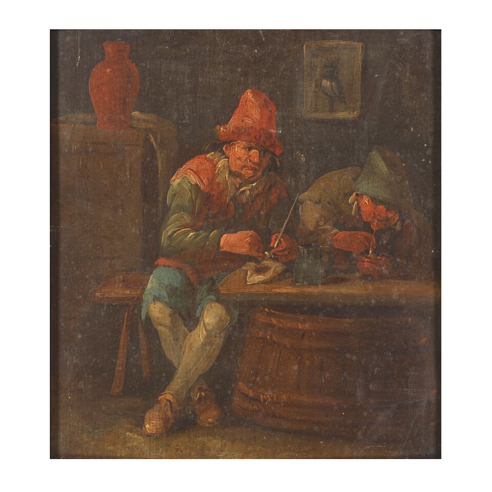 Circle of Egbert van Heemskerck the Elder (Haarlem 1634-1704 London) Two peasants in an interior... (1 of 6)