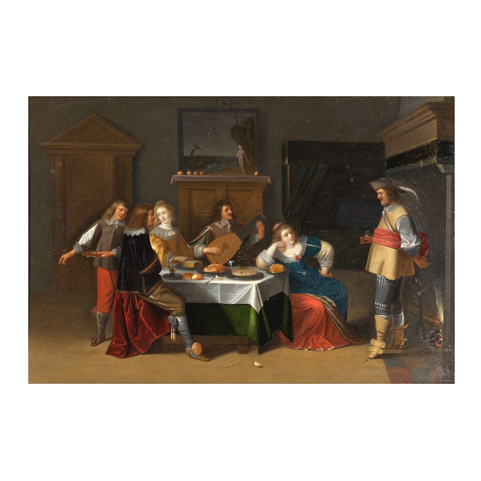 Christoffel Jacobsz. van der Lamen (Brussels/Antwerp circa 1606-1652 Antwerp) Elegant company in... (1 of 3)