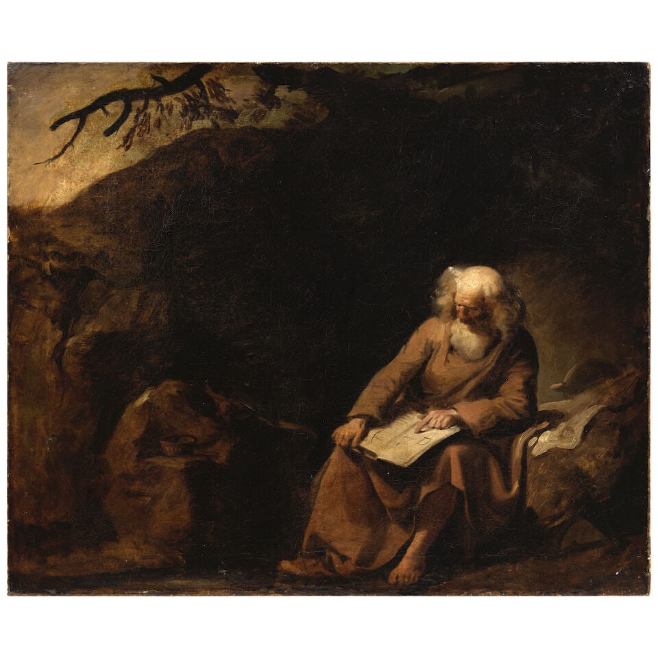 Attributed to Richard Hurleston (London circa 1750-1780 Salisbury plain) A hermit in a rocky lan... (1 of 2)