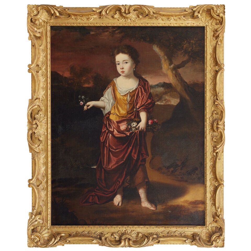 Gerard Lanscroon (active 1678-1737 London) Portrait of a child full-length, in a yellow costume ... - 3