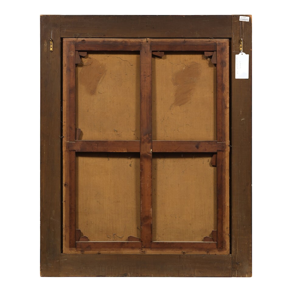 Roman School, late 17th Century A young girl arranging flowers in a vase framed: 142 x 114cm - 2