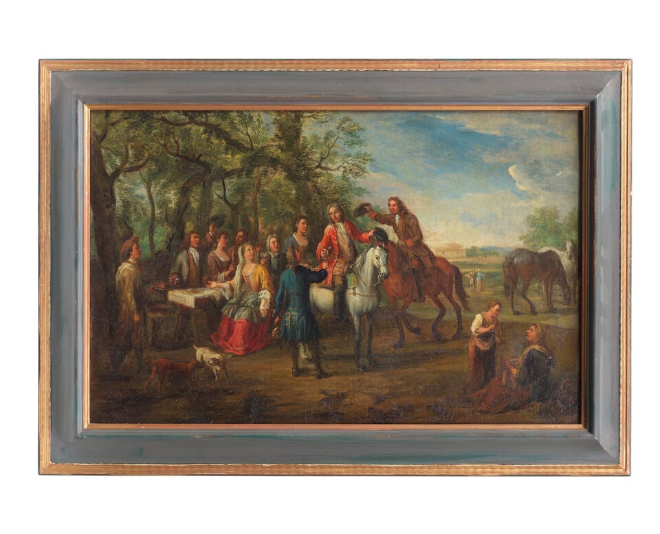 Christian Reder (Leipzig 1656-1729 Rome) A military encampment with figures dancing; and Horseme... - 3