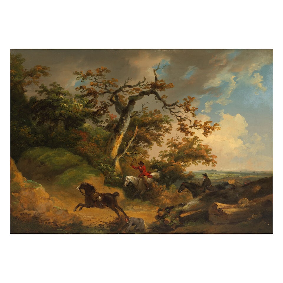 George Morland (London 1763-1804) The runaway horse framed: 63.5 x 82cm (1 of 3)