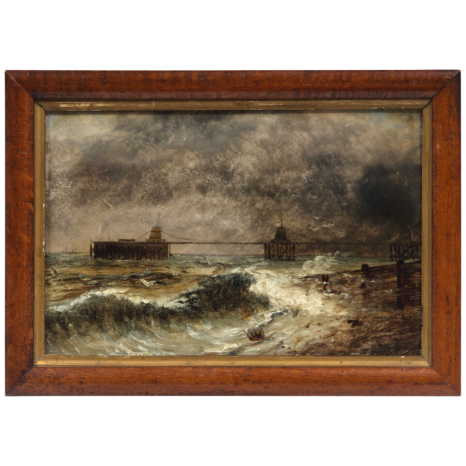 Follower of John Constable R.A. (Suffolk 1776-1837 Hampstead) Brighton Pier framed: 18.8 x 26.3cm - 3