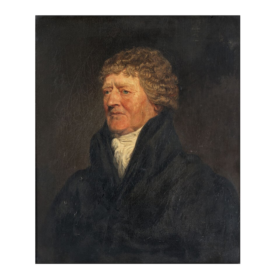 James Ward R.A. (London 1769-1859 Cheshunt) A portrait of a gentleman, bust-length, in a black j... (1 of 3)