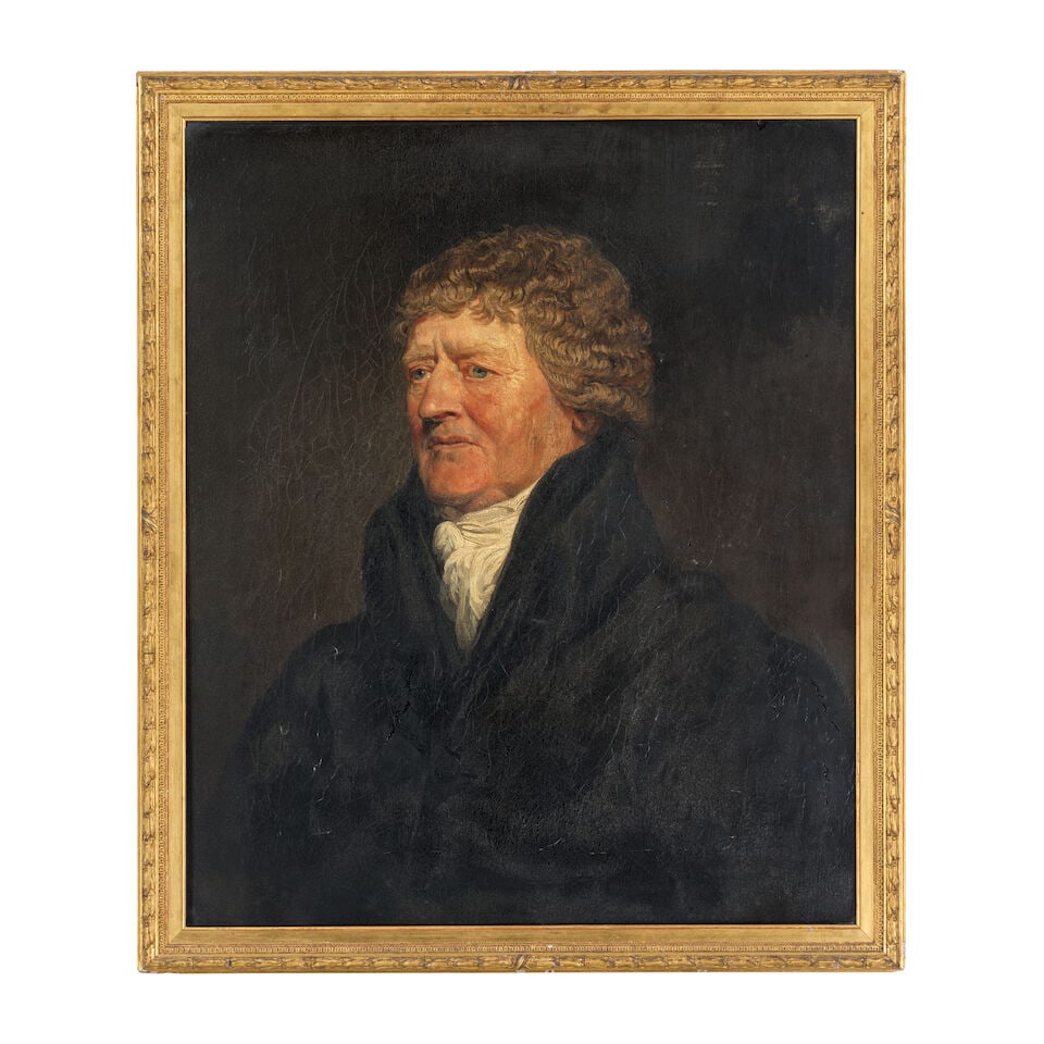 James Ward R.A. (London 1769-1859 Cheshunt) A portrait of a gentleman, bust-length, in a black j... - 2