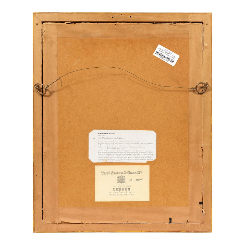 Attributed to Elisabetta Sirani (Bologna 1638-1665) The Holy Family with Saint Francis framed: 4... - 2