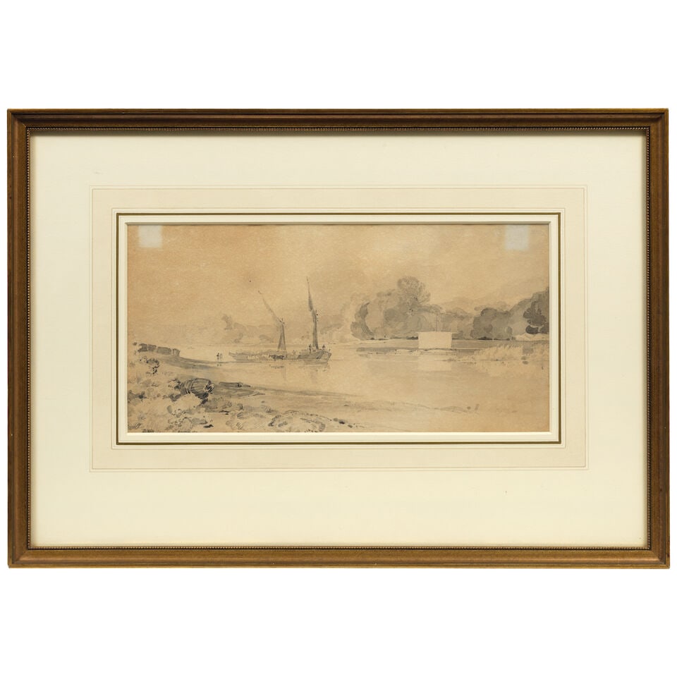 John Sell Cotman (Norwich 1782-1842 London) The Thames above Twickenham framed: 39.5 x 56.6cm - 3