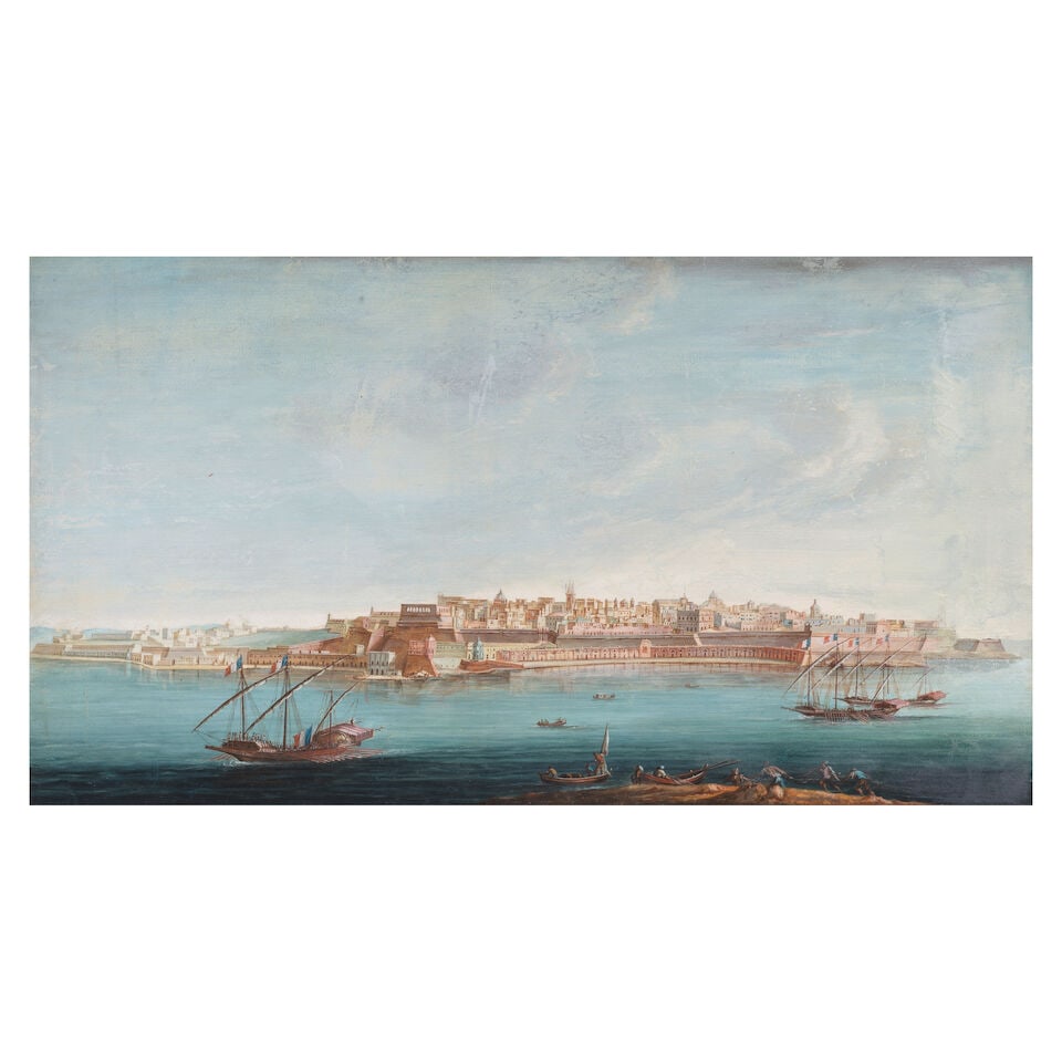 French School, late 18th Century, after Alberto Pullicino A view of Valletta from Palazzo Bighi,... - 7