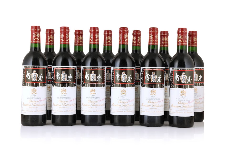 Château Mouton Rothschild, 1994 (12 x 750ml): Château Mouton Rothschild, 1994 (12 x 750ml) Region: Pauillac Label: lightly damp-affected & bin-soiled labels For further information on this lot please visit Bonhams.com For further