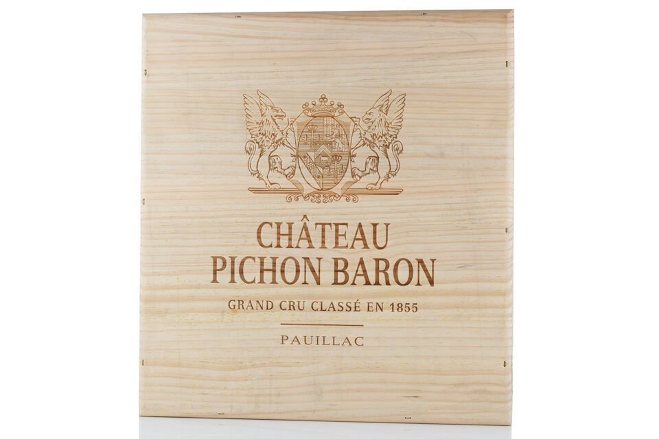 Château Pichon Baron, 2017 (3 x 1500ml): Château Pichon Baron, 2017 (3 x 1500ml) Region: Pauillac Packaging: original wooden case This lot is subject to the following lot symbols: Δ Δ VAT at the prevailing rate on Hammer Price