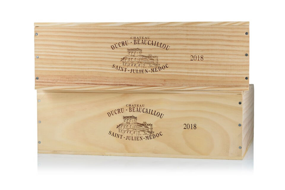 Château Ducru Beaucaillou, 2018 (6 x 1500ml): Château Ducru Beaucaillou, 2018 (6 x 1500ml) Region: St. Julien Packaging: 2 x original wooden cases This lot is subject to the following lot symbols: Δ Δ VAT at the prevailing rate on