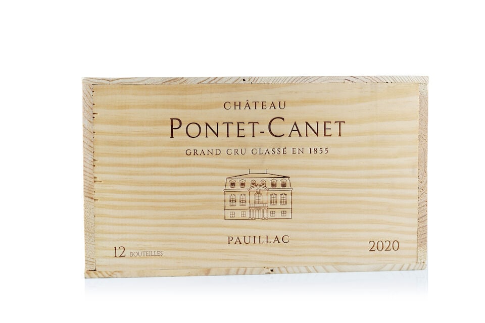 Château Pontet-Canet, 2020 (12 x 750ml): Château Pontet-Canet, 2020 (12 x 750ml) Region: Pauillac Packaging: original wooden case This lot is subject to the following lot symbols: Δ Δ VAT at the prevailing rate on Hammer