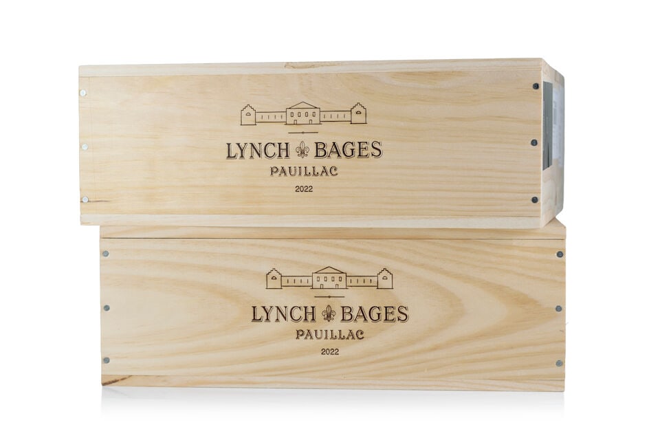 Château Lynch Bages, 2022 (6 x 1500ml): Château Lynch Bages, 2022 (6 x 1500ml) Region: Pauillac Packaging: 2 x original wooden cases This lot is subject to the following lot symbols: Δ Δ VAT at the prevailing rate on Hammer