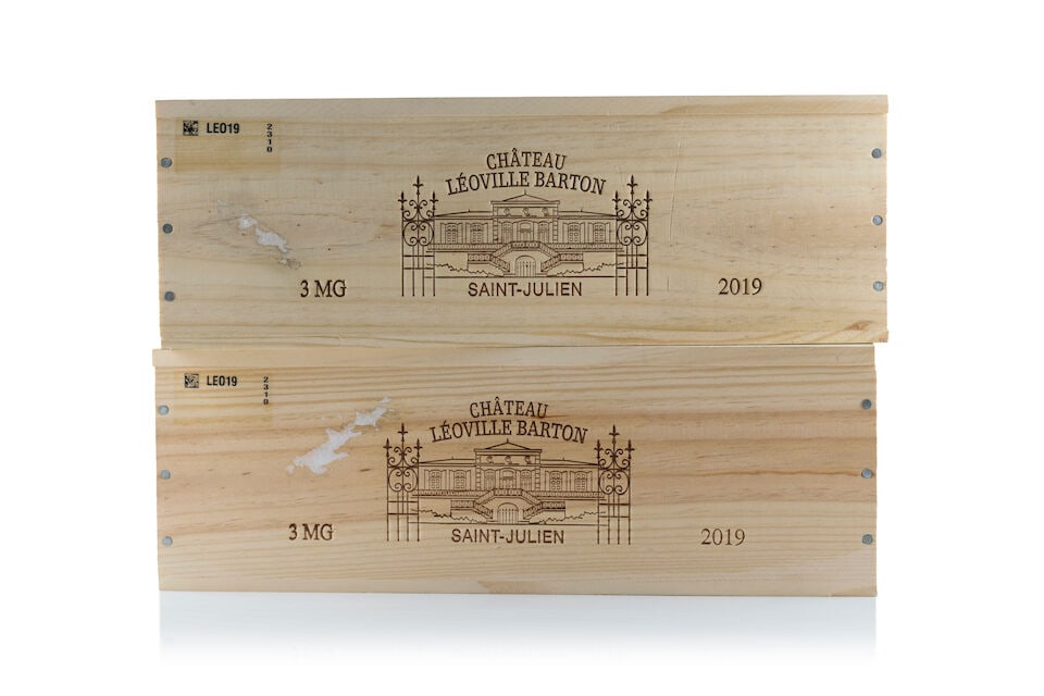 Château Léoville Barton, 2019 (6 x 1500ml): Château Léoville Barton, 2019 (6 x 1500ml) Region: St. Julien Packaging: 2 x original wooden cases This lot is subject to the following lot symbols: Δ Δ VAT at the prevailing rate