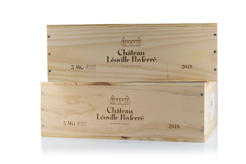 Château Léoville Poyferré, 2018 (6 x 1500ml): Château Léoville Poyferré, 2018 (6 x 1500ml) Region: St. Julien Packaging: 2 x original wooden cases This lot is subject to the following lot symbols: Δ Δ VAT at the