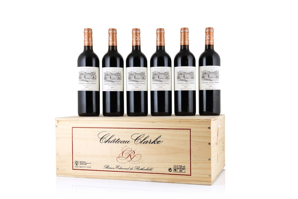 Château Clarke, 2016 (12 x 750ml) Château Saint-Pierre, 2016 (12 x 750ml): Château Clarke, 2016 (12 x 750ml) Region: Listrac-Médoc Packaging: original wooden case Château Saint-Pierre, 2016 (12 x 750ml) Region: St. Julien Packaging: original wooden case For