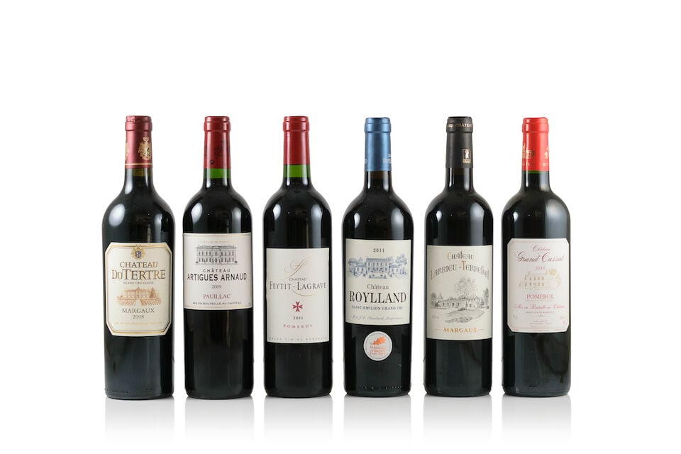 Château du Tertre, 2008 (12 x 750ml) Château Artigues Arnaud, 2009 (2 x 750ml) Châ...: Château du Tertre, 2008 (12 x 750ml) Region: Margaux Label: 3 lightly damp affected labels, 1 marked Château Artigues Arnaud, 2009 (2 x 750ml) Region: Pauillac Château Feytit-Lagrave, 2