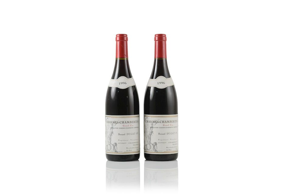 Bernard Dugat-Py, Charmes-Chambertin, 1996 (2 x 750ml): Bernard Dugat-Py, Charmes-Chambertin, 1996 (2 x 750ml) Region: Côte de Nuits Label: lightly bin-soiled & worn labels Notes: Soutirage stickers & US import labels For further information on this